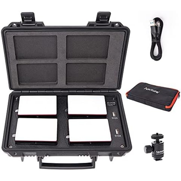Aputure MC 4-Light Travel Kit, 4 MC RGBWW LED